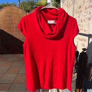 Red Cold Water Creek Sweater Short Sleeve Flow Neck - Size XL